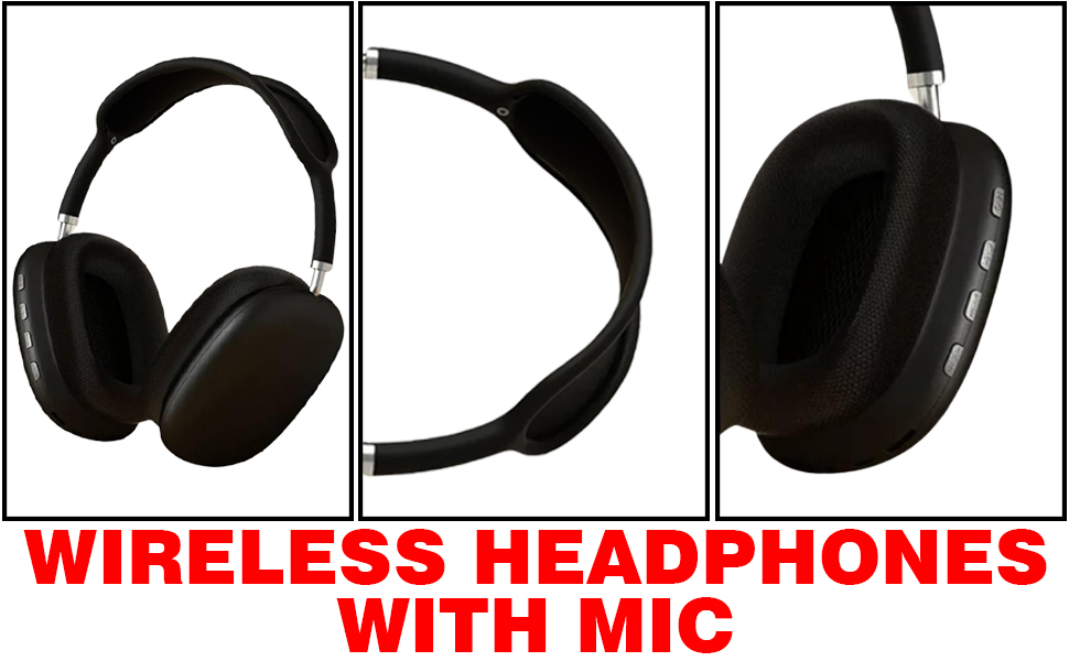 Wireless Bluetooth Over-Ear Headphones, Noise-Canceling Earphones with Mic