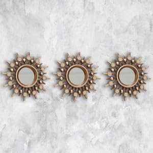 Modern Set of 3 Round Sunburst Mirrors