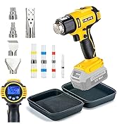 HILIPE Cordless Heat Gun 20v Max for DeWALT Battery,Battery Heat Gun Cordless with LCD Digital Di...