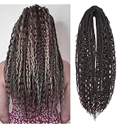 Leeven 30 Strands Double Ended Dreadlock Extensions 24 Inch Thin Synthetic Boho Dreads Chocolate ...