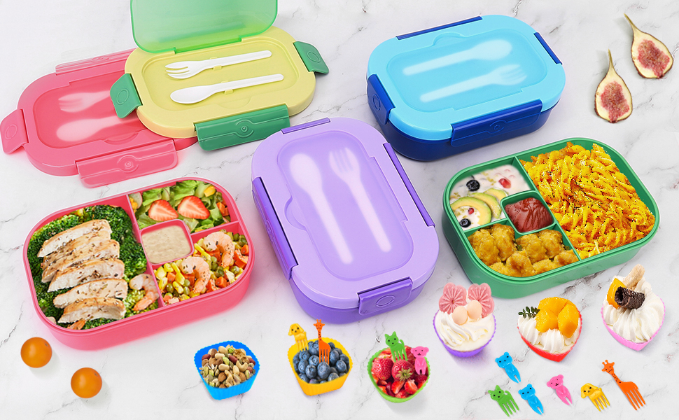 Lunch Box Kids, Bento Box, 1300ML Bento Lunch Box for Kids