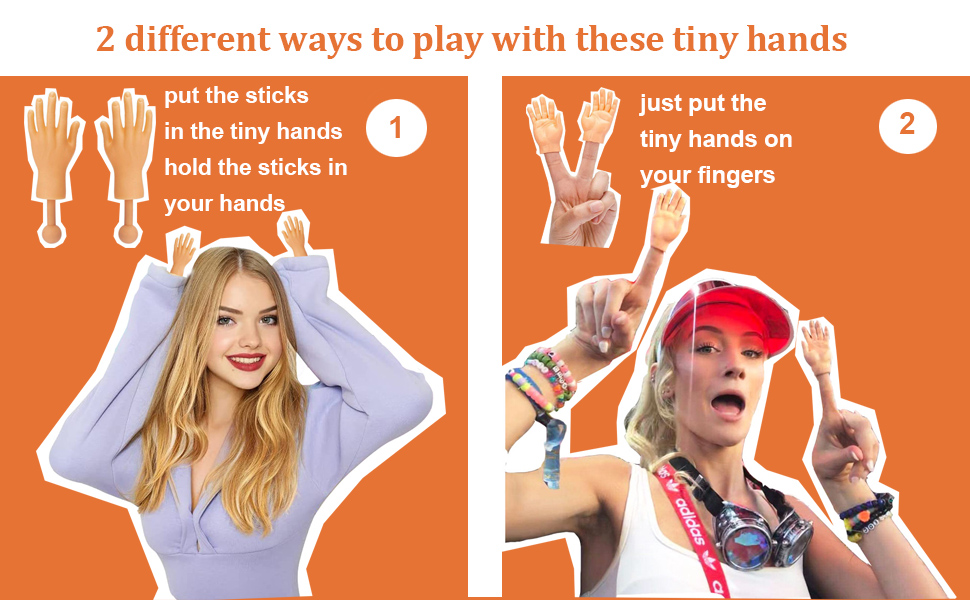 CreepyParty Tiny Hands Miniature Little Hands Finger Puppets Mini Finger Hands RockPaper