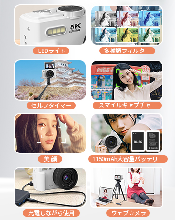 【5日限定】デジタルカメラ AiMike 5kとSDカード32GBセット Amazon | AiMike スマホに送れる デジタルカメラ 5K デジカメ