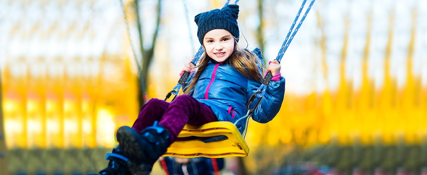 BeneLabel Tree Swing Rope, Hammock Tree Swing Hanging Strap, Heavy Duty Carabiner, for Indoor Outdoor Swing Hammock Playground Set Accessories, 4 ft, 1 Pcs, Blue 11 Tree Swing Ropes, Hammock Tree Swings Hanging Straps, Adjustable Extendable