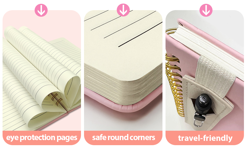 DWIYITTN Small Spiral Notebook (Pink) 5.7"x 8.27", 160