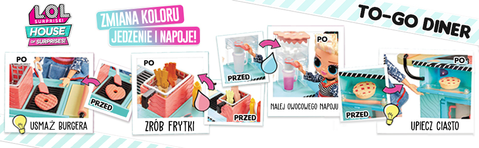 LOL Surprise OMG To-Go  Diner  トゥーゴーダイナー L.O.L. SURPRISE - Zestaw LOL Małe bistro To-Go Diner + lalka