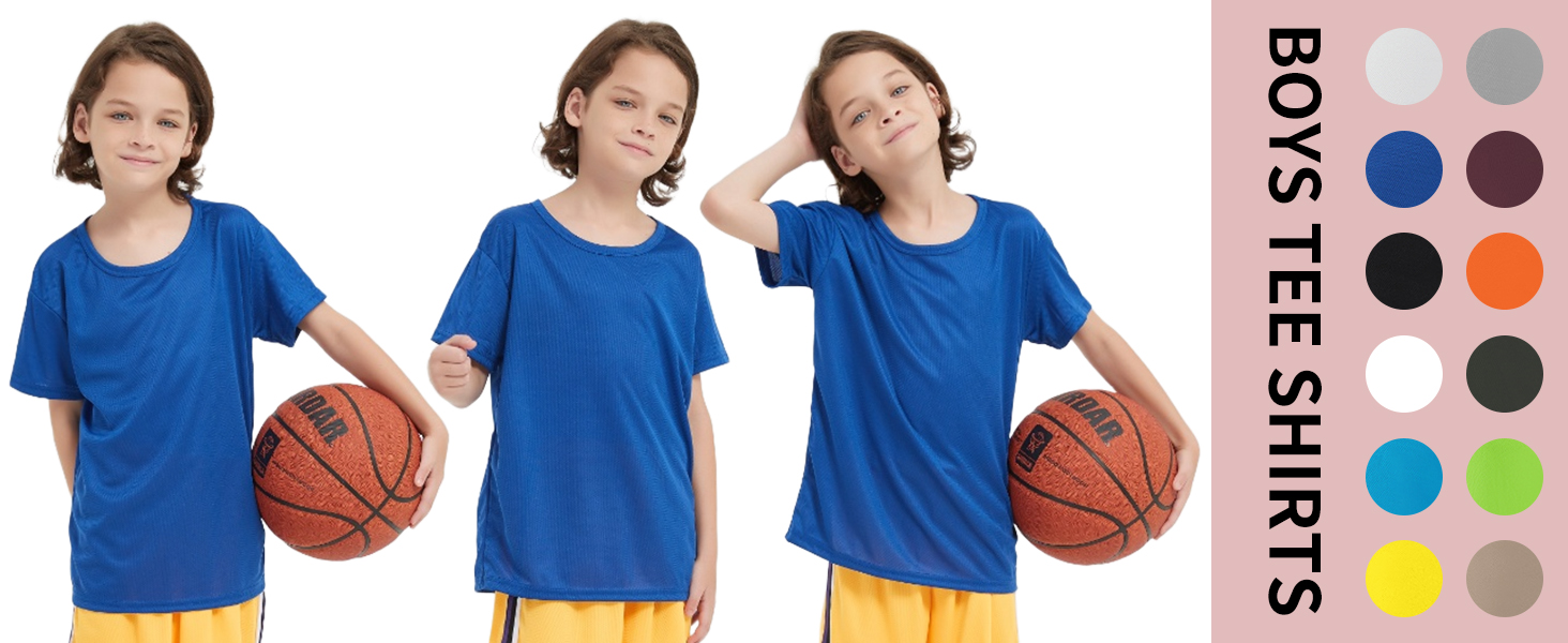 Boys Youth Kids Mesh Athletic Quick Dry T Shirts