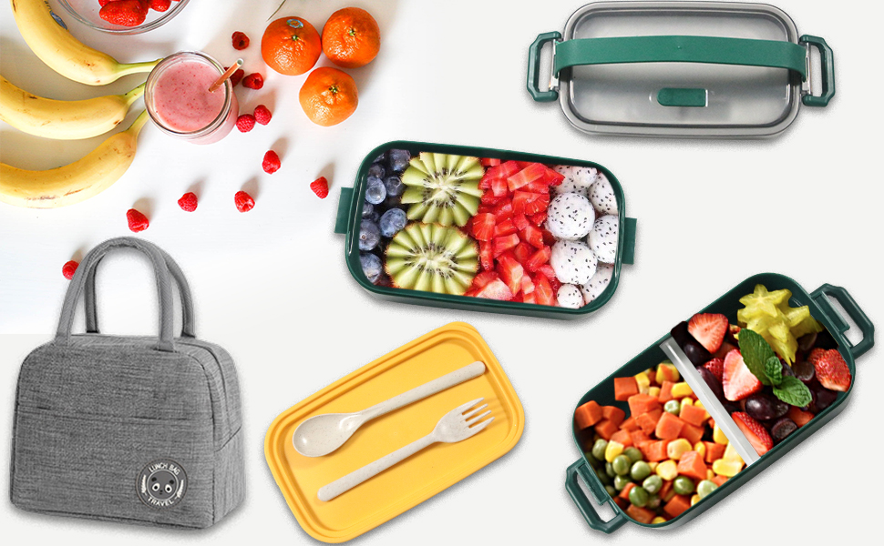 Haoh Bento Lunch Box Kit 1600 ml Double Couche Boite Repas avec