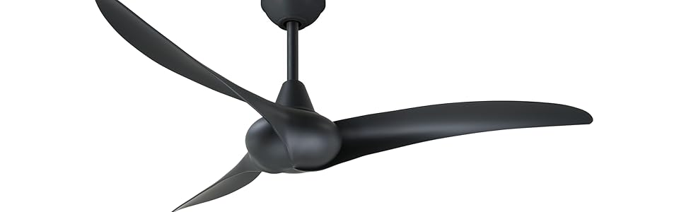 Minka-Aire, F843-CL, Coal, Black, Living Room Fan, Bedroom Fan, Ceiling Fan, Bond, Wave