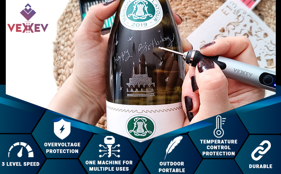 VEXXEV Engraving Pen Kit Electric USB Rechargeable Micro Engraver Cordless Carve Tool for Etching Carving Customizing DIY Art and Crafts on Wood Metal Glass Jewelry Nails Ceramic Stone Plastic Egg 8 engraving pen engraving tool kit art metal wood carving engraver glass etching electric rechargeable