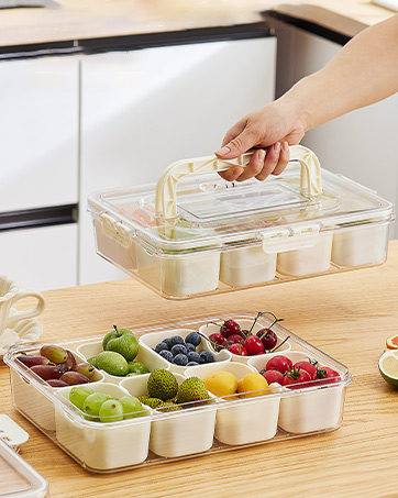 divided serving tray with lid