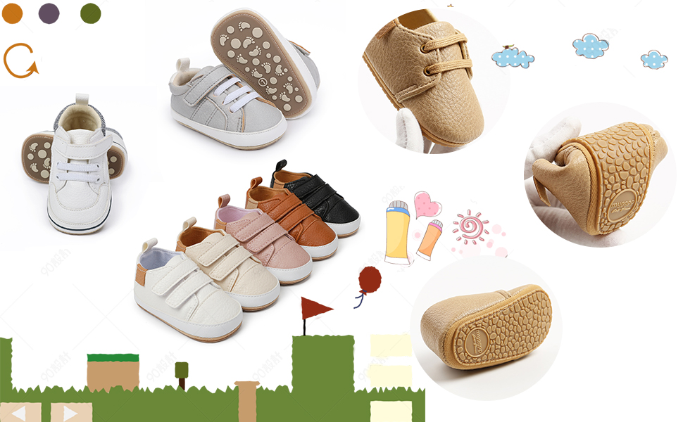 ENERCAKE Baby Boys Girls Oxford Shoes Soft Sole PU Leather