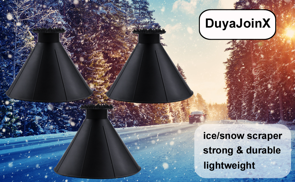 3 Pcs Magical Ice Scrapers for Car Windshield, Round Snow