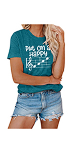Put On A Happy Music T Shirt for Women