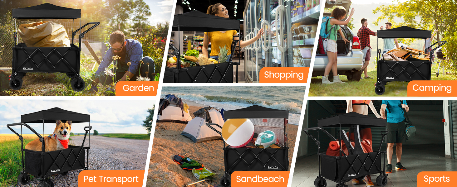 collapsible wagon with canopy