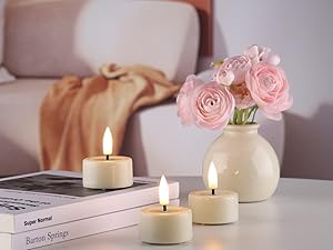 Amazon.com: Eywamage Ivory Flameless Wax Tealights with