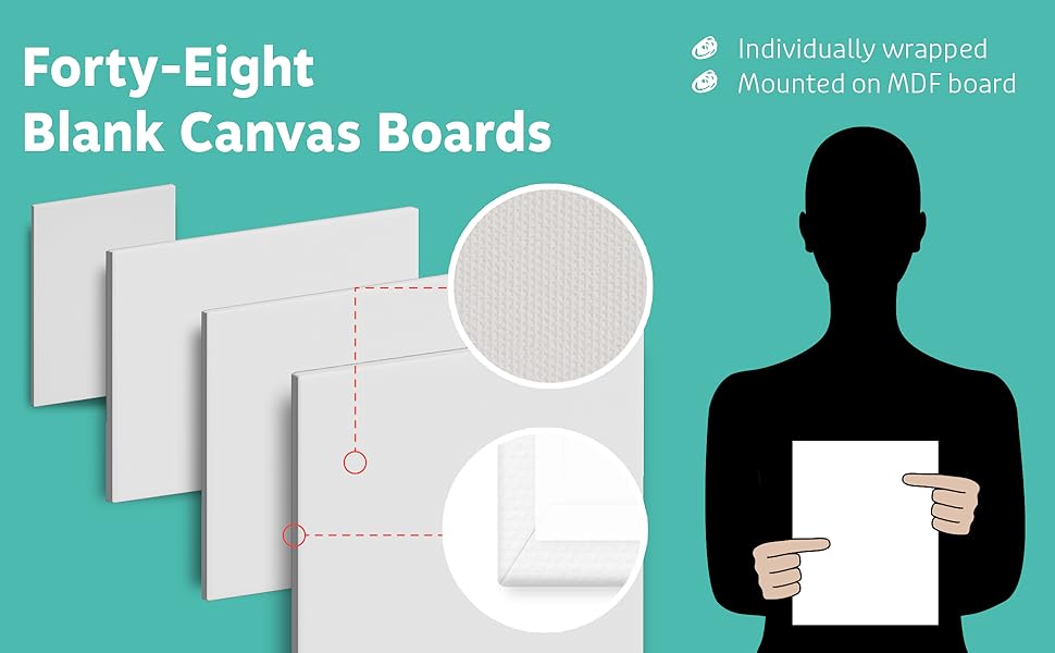 Artlicious Canvas Panels 48 Pack 8 inch X 10 inch Super