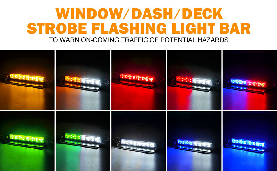 Xprite LED Windshield Strobe Flashing Light Aluminum w