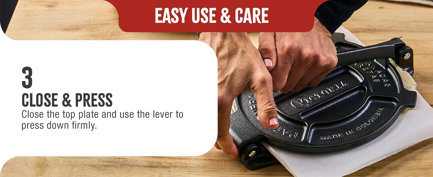 A closed tortilla press