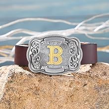 Amazon.com: QQA Western Cowboy/Cowgirl Initial Belt Buckle