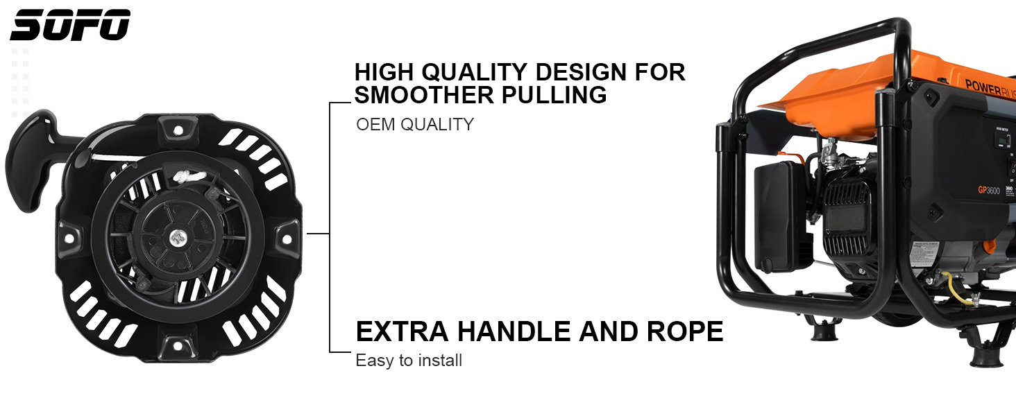SOFO Pull Start Assembly for Generac Generator 196cc 208cc 212cc GP3250 GP3300 Pull