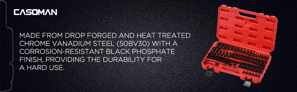 CASOMAN 1/4 Inch Drive Master Impact Socket Set with Adapters