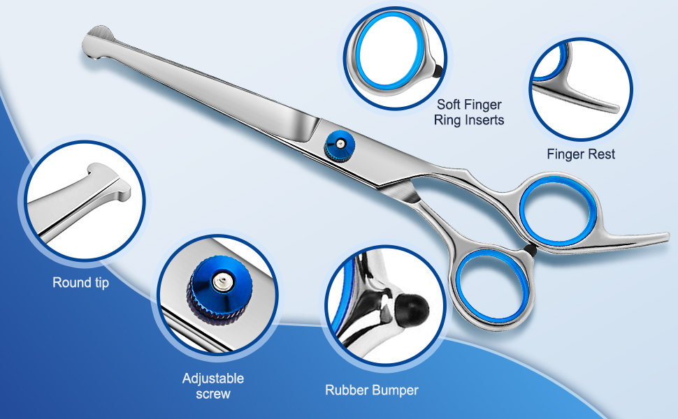 Dog Grooming Scissors are made of stainless steel, All steel manufacturing - Lasting quality & Com