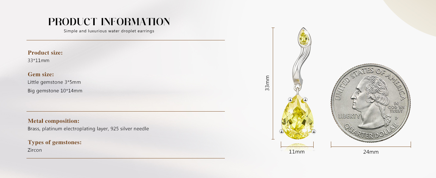 Cubic Zircon Teardrop Earrings