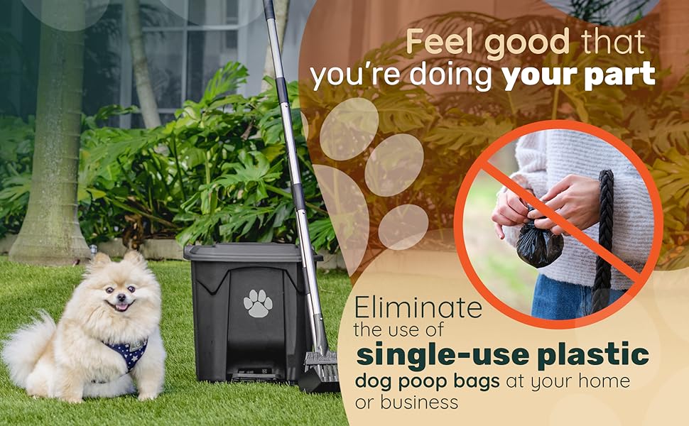 ZubyDog USA Fully Assembled Outdoor Dog Poop Trash Can