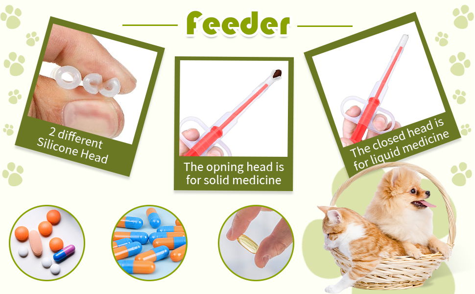 Pet Pill Dispenser 2 Pieces Medicine Shooter Feeder Pill Plunger Popper