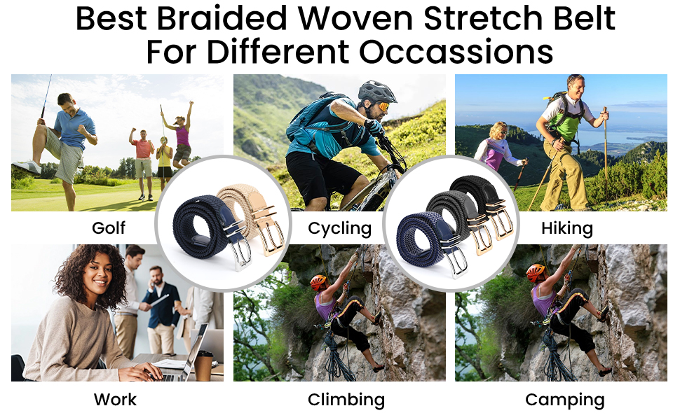 SNCEAW Casual Braided Woven Stretch Belt