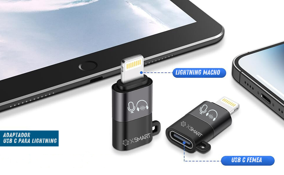 ADAPTADOR LIGHTNING MACHO - TIPO C FEMEA OTG