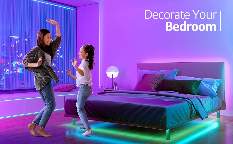 Widicoko LED Lights for Bedroom 100ft,LED Lights Sync with Music,LED