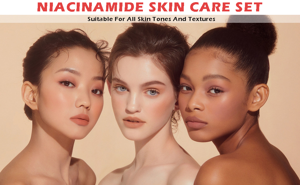 Niacinamide Skincare Set Gifts For Women & Girls, remover blackhead face Brighten vegan birthday 