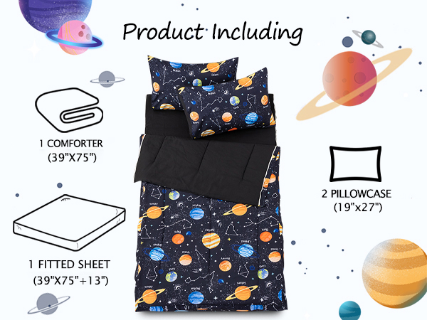 Amazon.com: NTBED Galaxy Printed Zipper Bedding Sets Twin