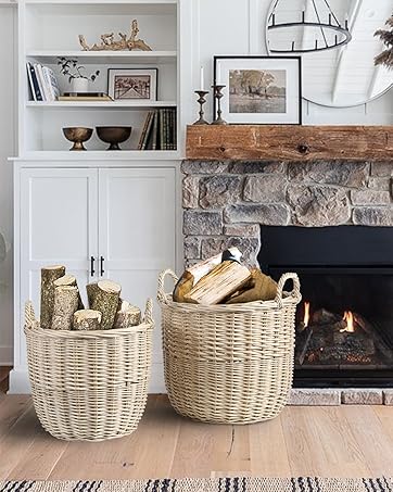 Wicker Basket Log Basket Wood Basket