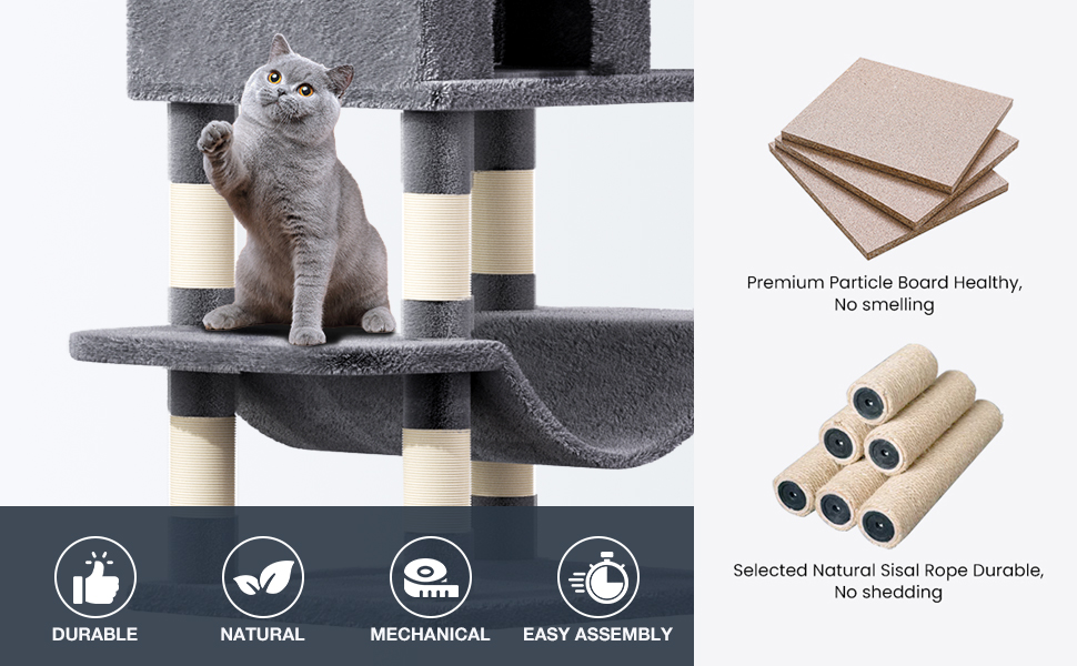 75" Large Cat Tree, Big Cat Tower for Indoor Cats, Tall