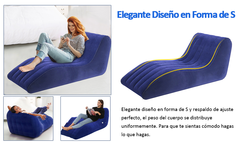 Sofá Inflable Silla de Aire con Bomba Sillón Inflado de Ocio Portátil