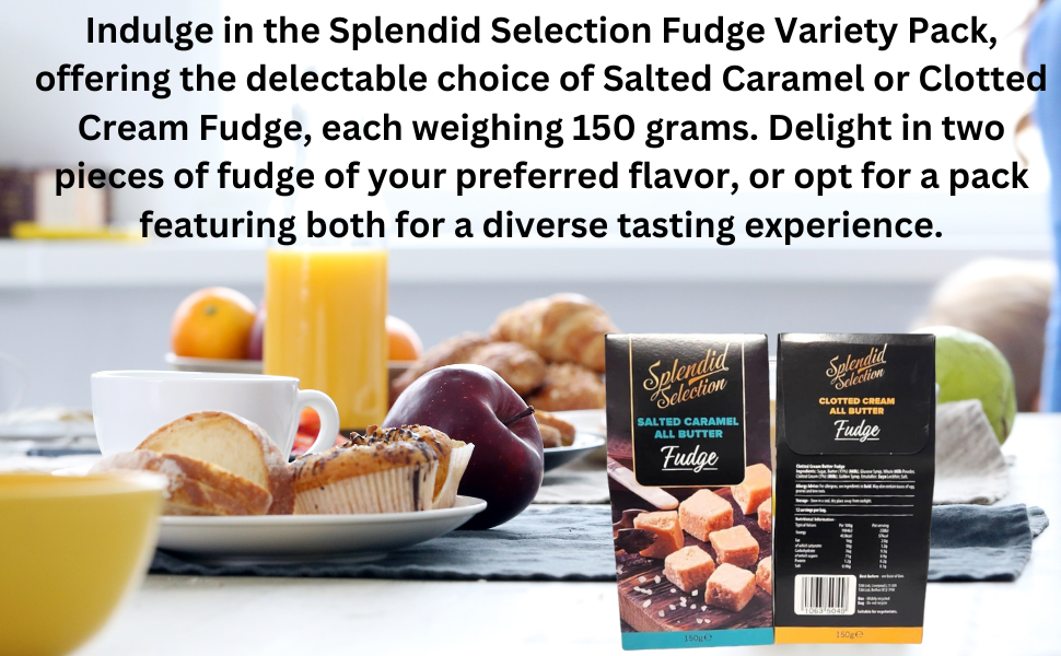 Splendid Selection Fudge Variety Pack Salted Caramel Clotted Cream All Butter Gift sweet 