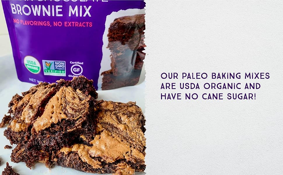 Our Paleo Baking Mixes are USDA Organic and have no cane sugar