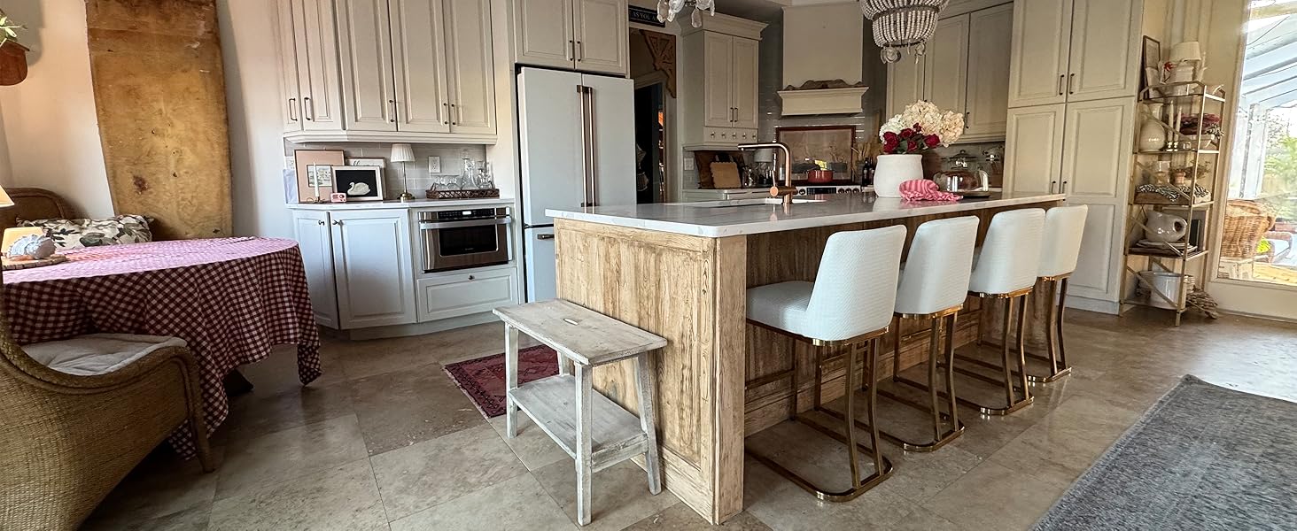 white barstools with backrest