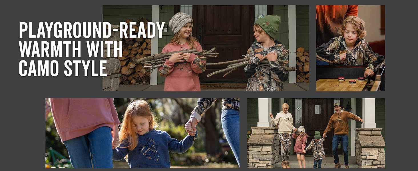 Legendary Whitetails unisex-child Kids Camo Outfitter Hoodie 8 Playground-ready warmth with camo style