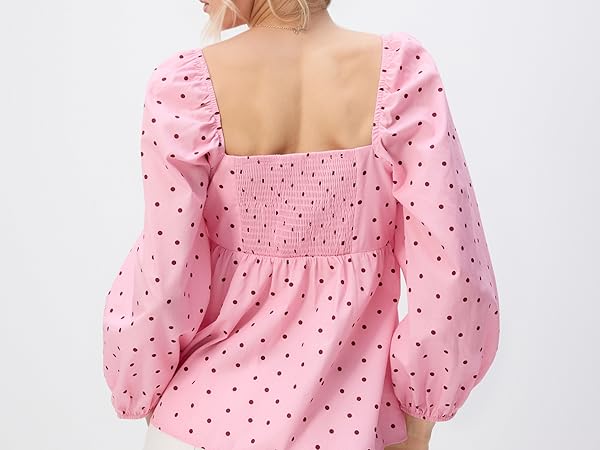 HOCANDY Womens Ruffle Peplum Tube Top Smocked Backless Long