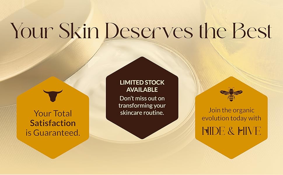 Hide & Hive tallow balm with guaranteed satisfaction and natural skincare benefits.