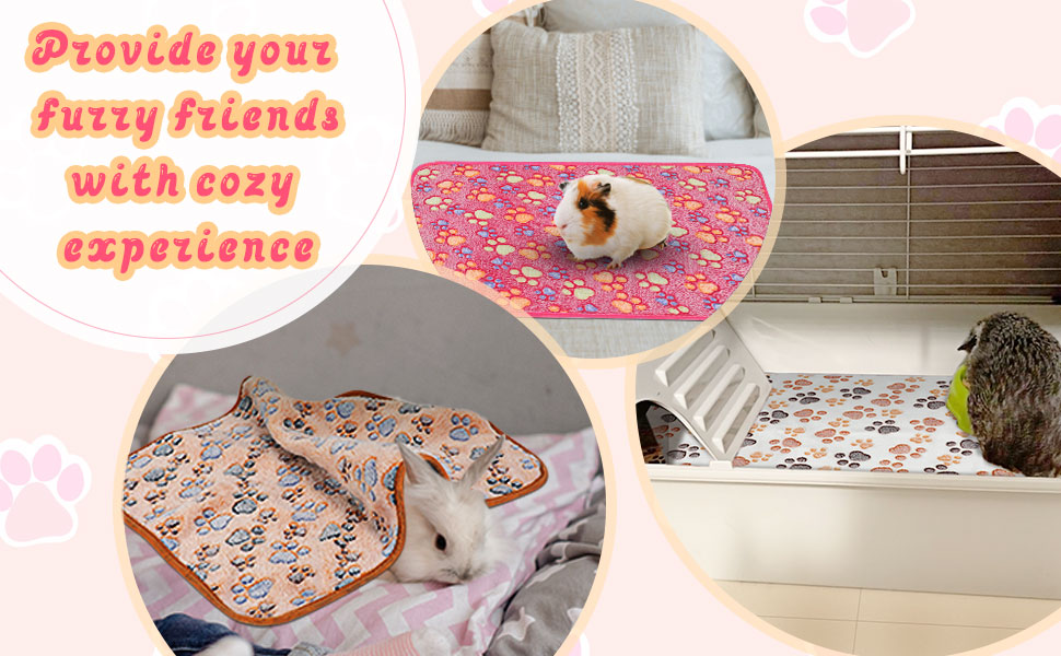YUEPET Waterproof Guinea Pig Blankets Washable 3 Pack
