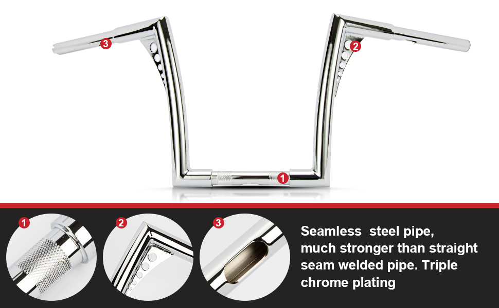 Ohhmoto 12" Rise Ape Hangers Handlebar 11/4" Fat Z Bars for Dyna