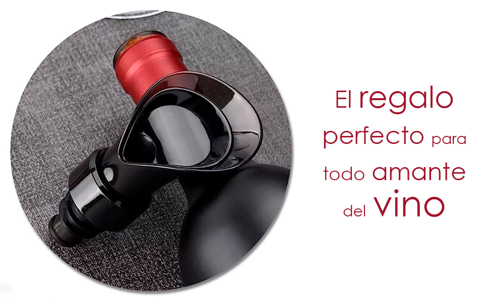 Aireador Decantador de Vino y Tapón Antigoteo