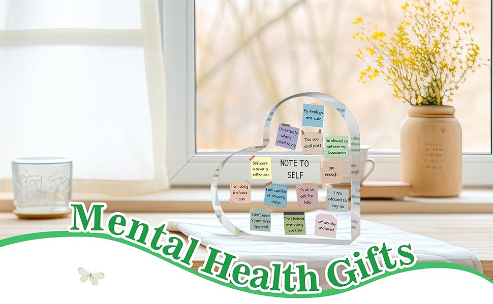 Note to Self Motivational Decor - Office Acrylic Heart Gift