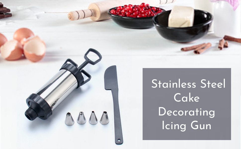 Buy PARVY Stainless Steel Cake Decorating Icing Gun Pastry Piping