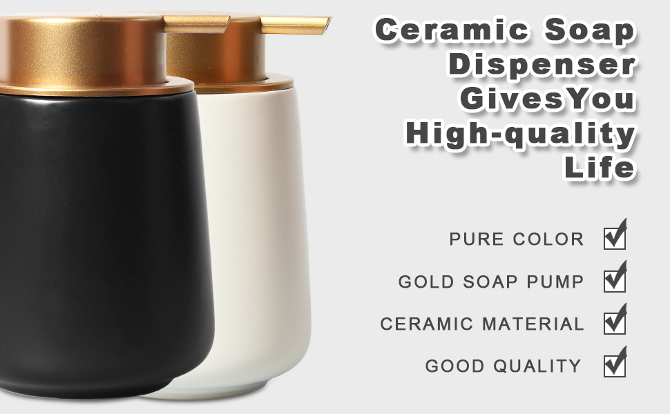 Dish Soap Dispenser for Kitchen Sink, Black Cylindrical